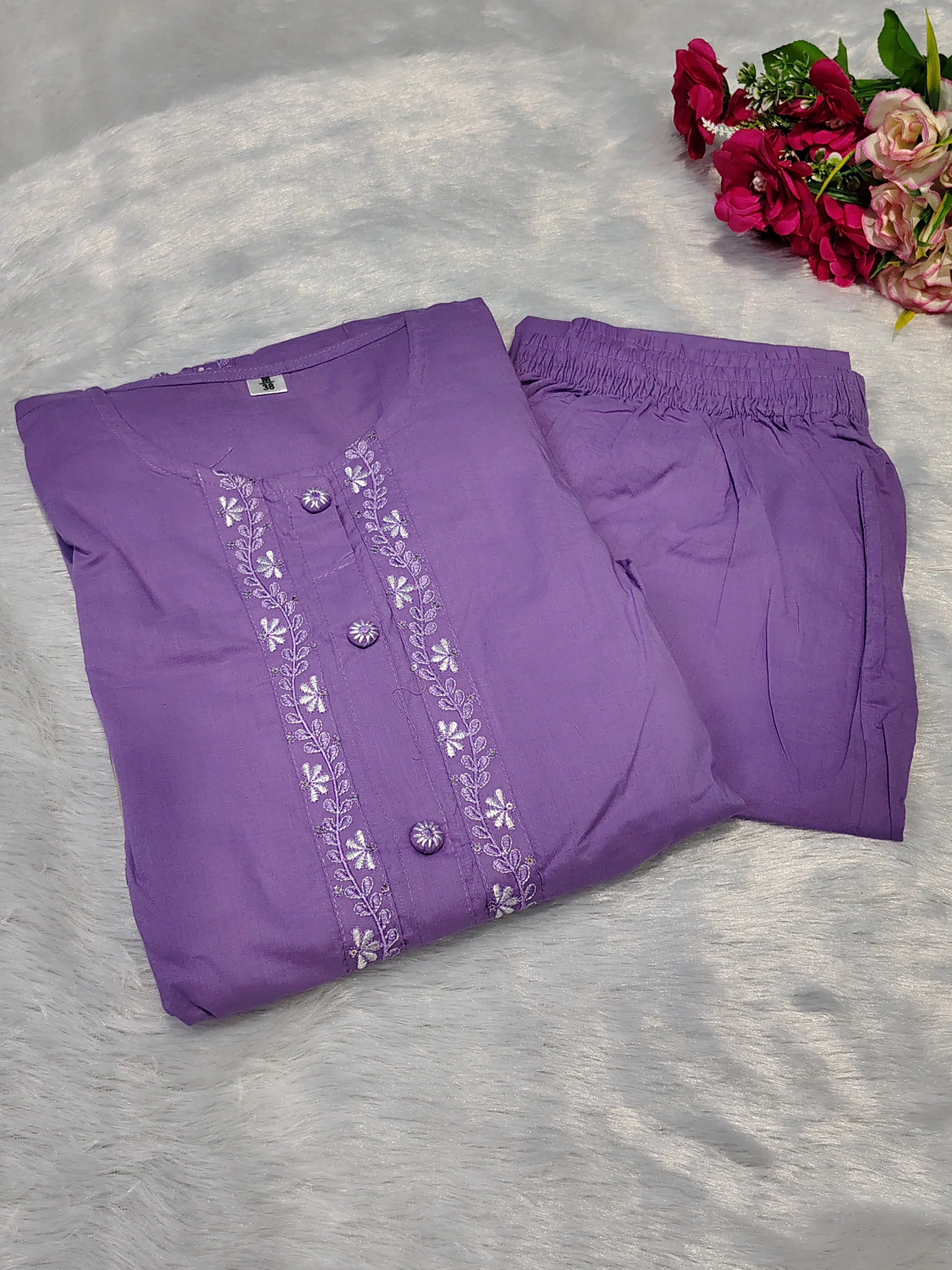 Mul mul cotton top bottom set