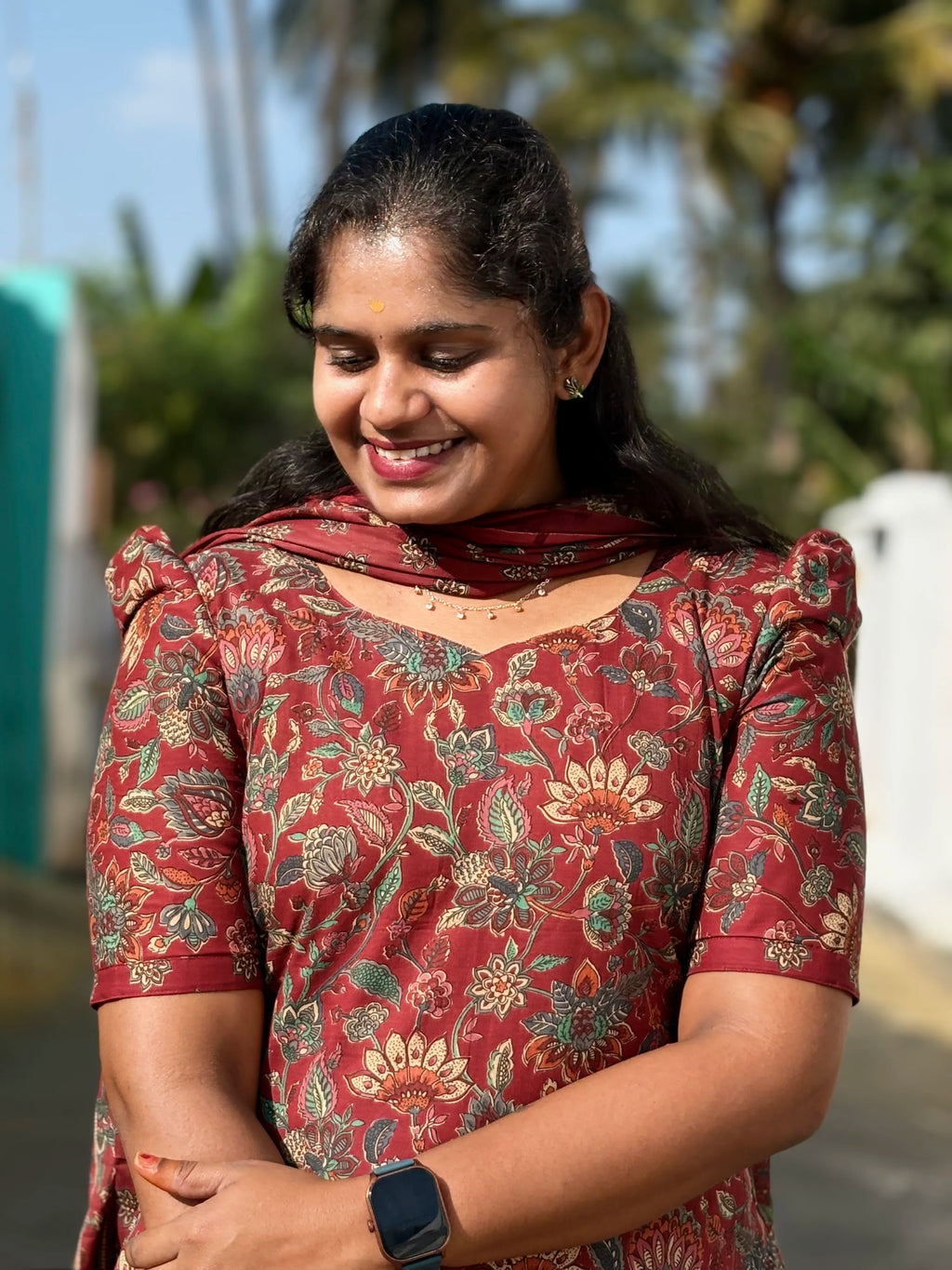 Rust Floral Mulmul Set
