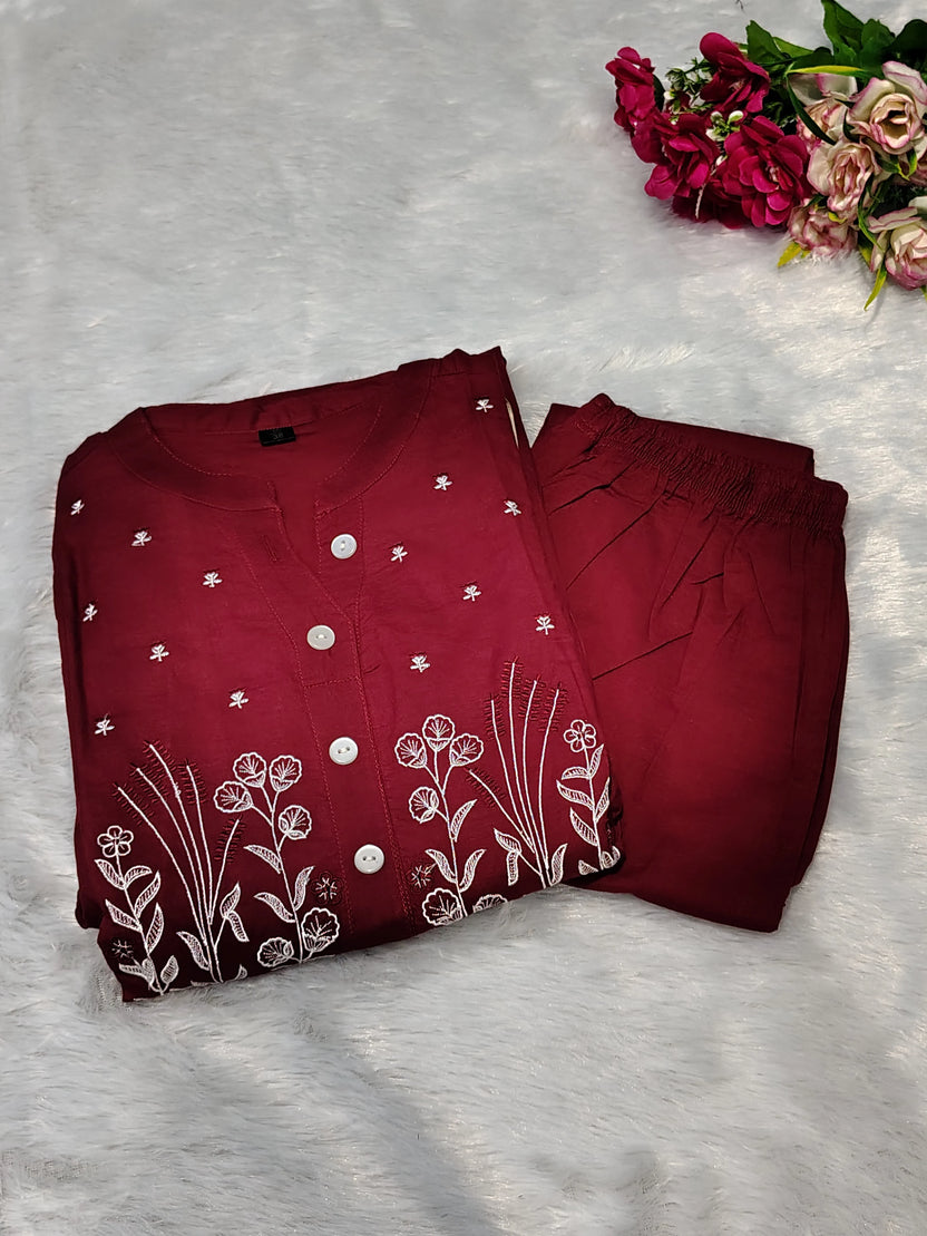 Cotton top bottom set